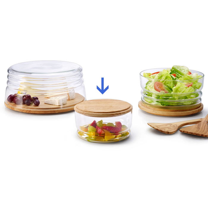 Continenta Quesera de Madera 16 cm Diámetro x 9 cm Altura